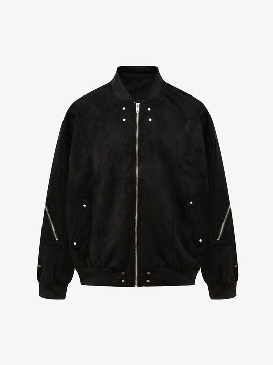 Thesupermade Cargo Camouflage Multi Zipper Bomber Jacket 