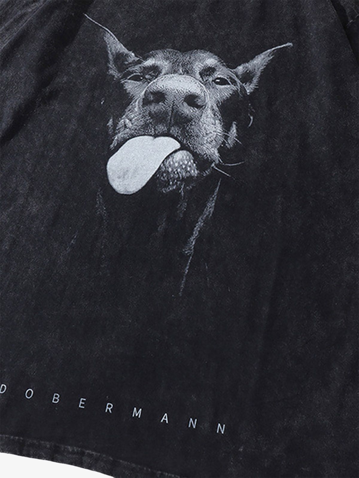 Thesupermade Retro Hip-hop Doberman Print T-shirt - 2172 