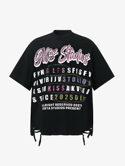 Retro Letter Graphic T-Shirt 