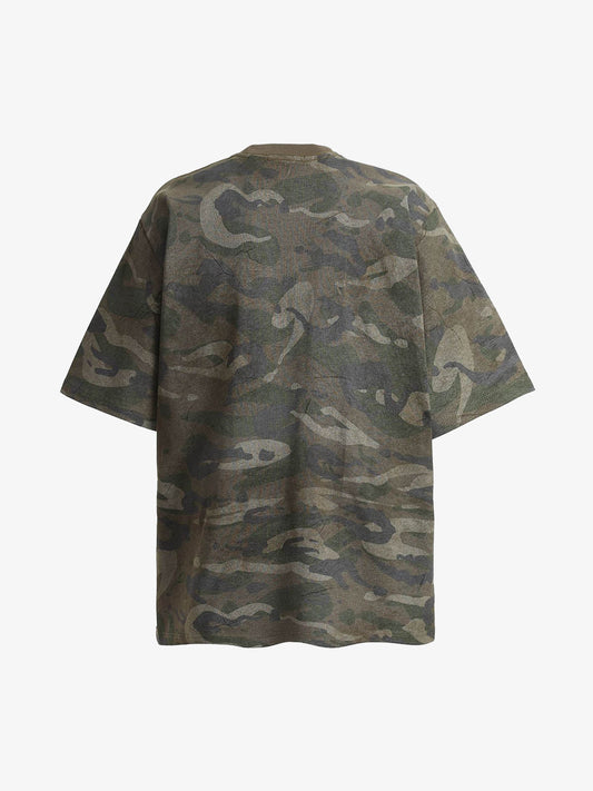 Camouflage Patchwork Graphic T-Shirt 