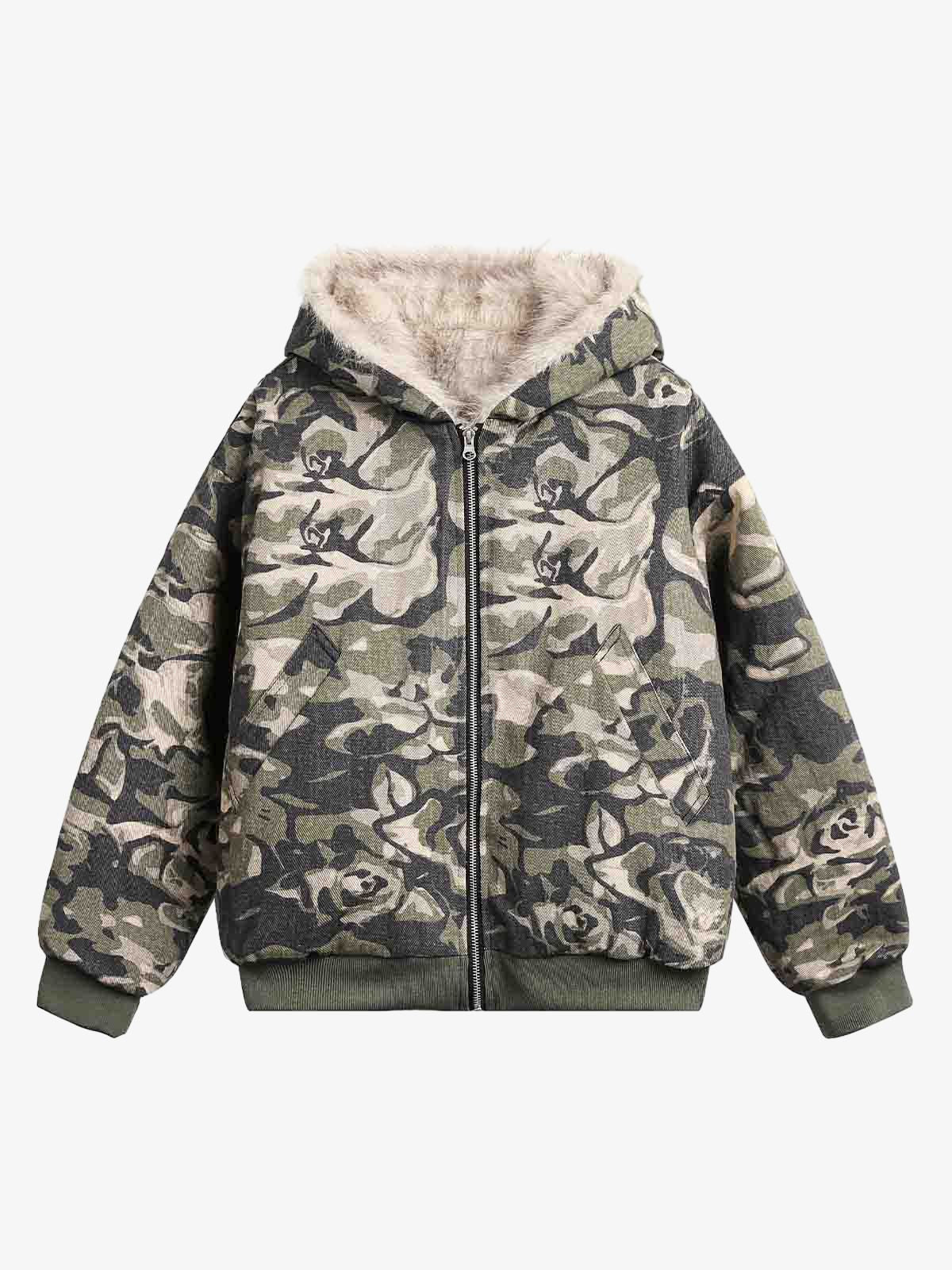 Thesupermade Washed Fur Hooded Jacket - 2265 