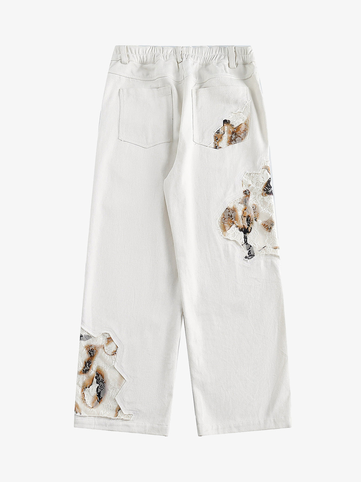 Thesupermade American Retro Lace Patchwork Jeans 