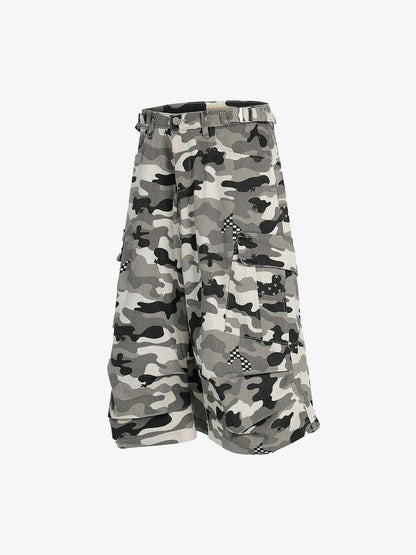 Camouflage Multi-pocket Cargo Jorts - 2429 