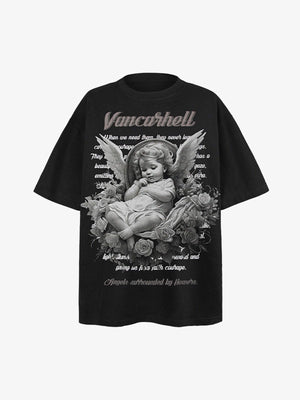 Angel Print Oversized T-Shirt 
