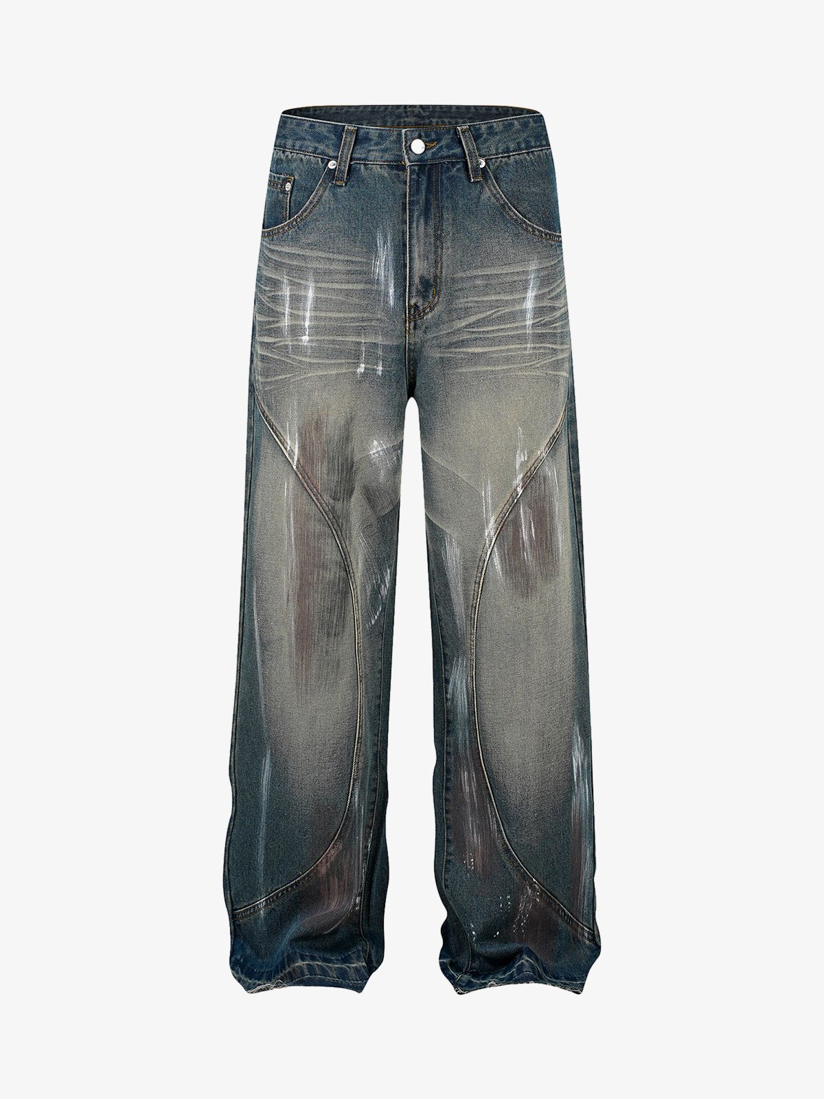 Thesupermade High Street Hip Hop Distressed Washed Jeans 