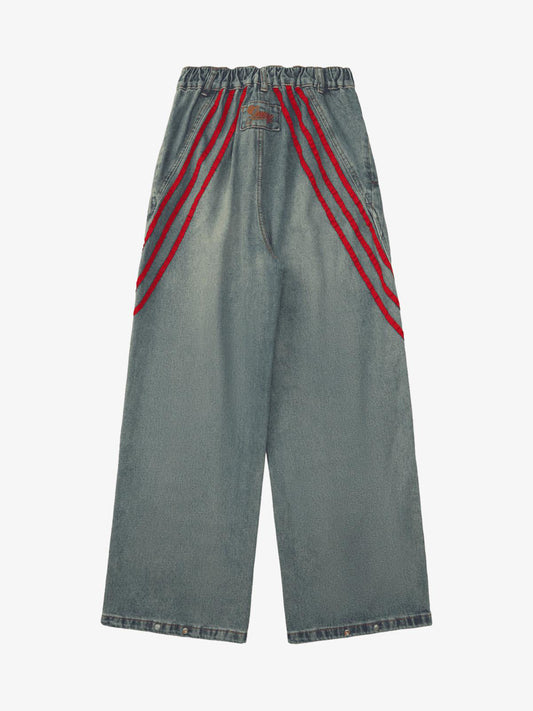 Thesupermade American Retro Contrast Washed Jeans 