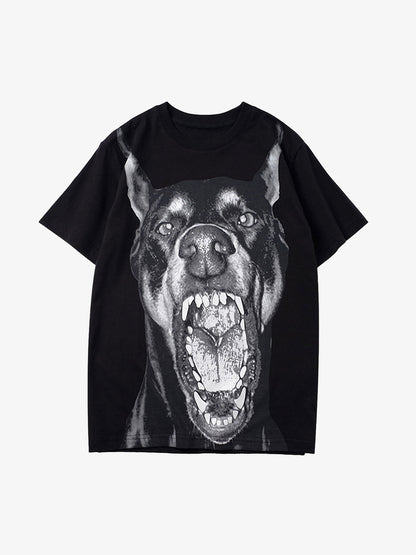 Thesupermade 3D Printed Doberman Dog Head Hip Hop T-shirt - 2063 