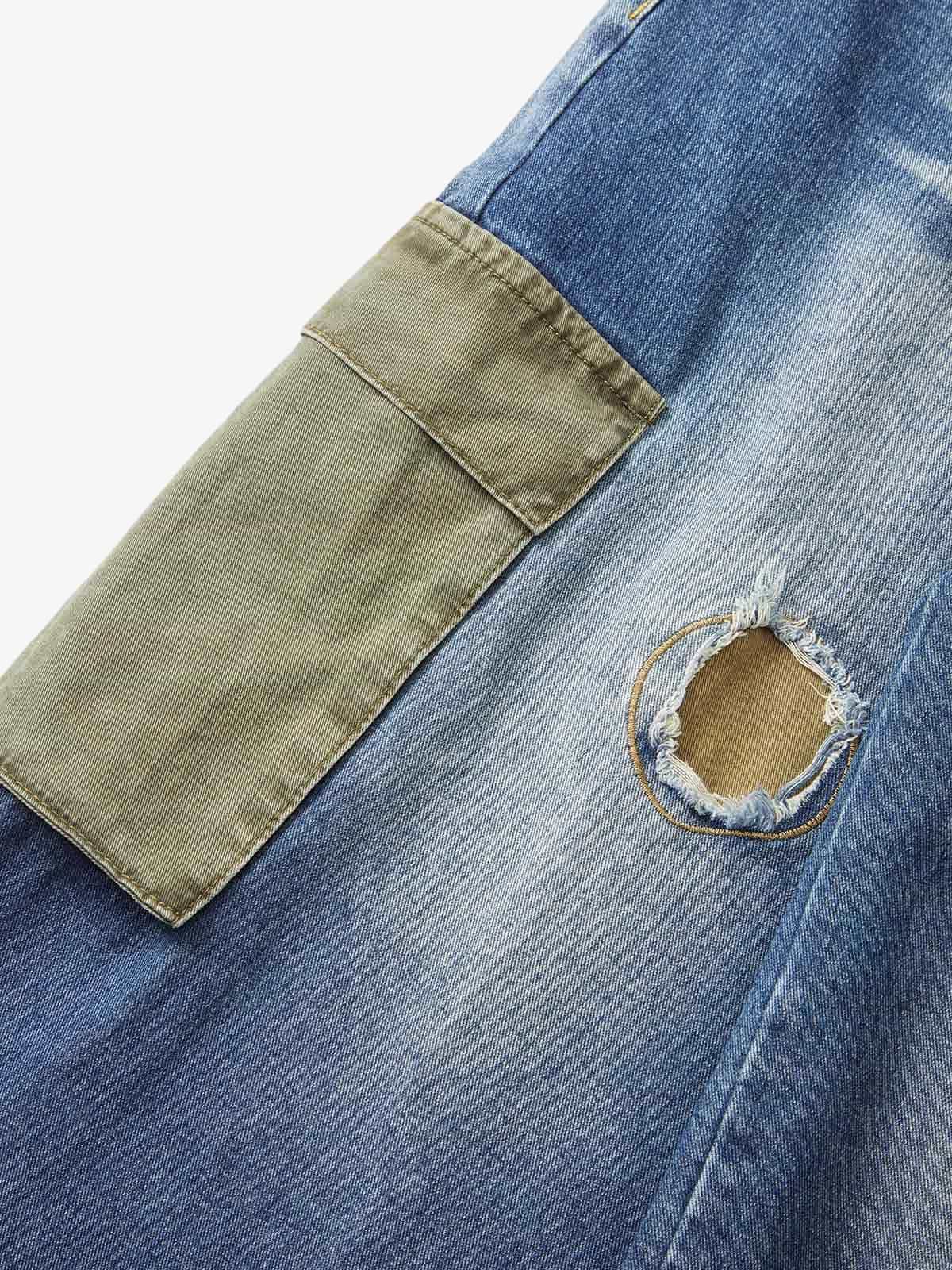 Thesupermade Homemade Large Pocket Cargo Jeans 