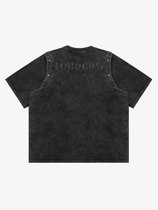 Thesupermade Punk Personality Alphabet T-shirt - 1652 