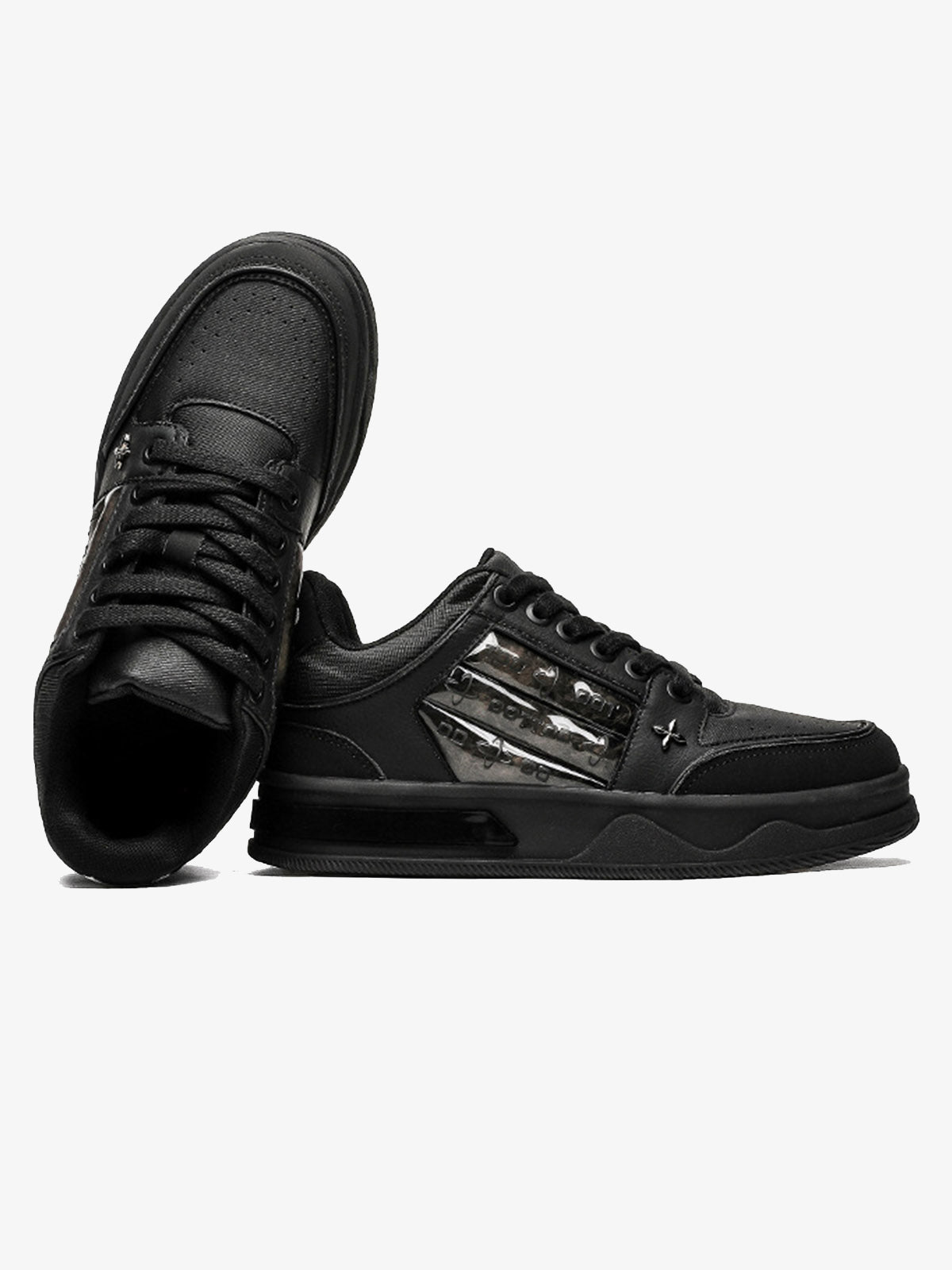 Dark Embroidered Letters Skate Shoes 