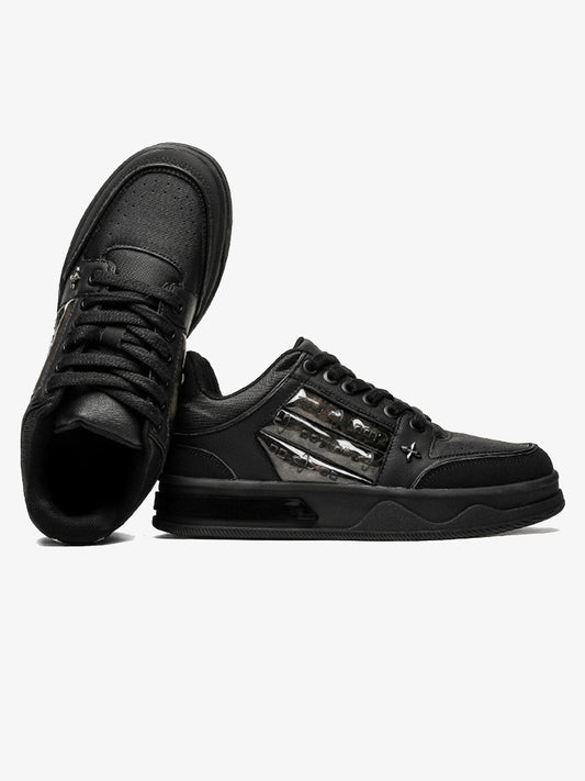 Dark Embroidered Letters Skate Shoes 