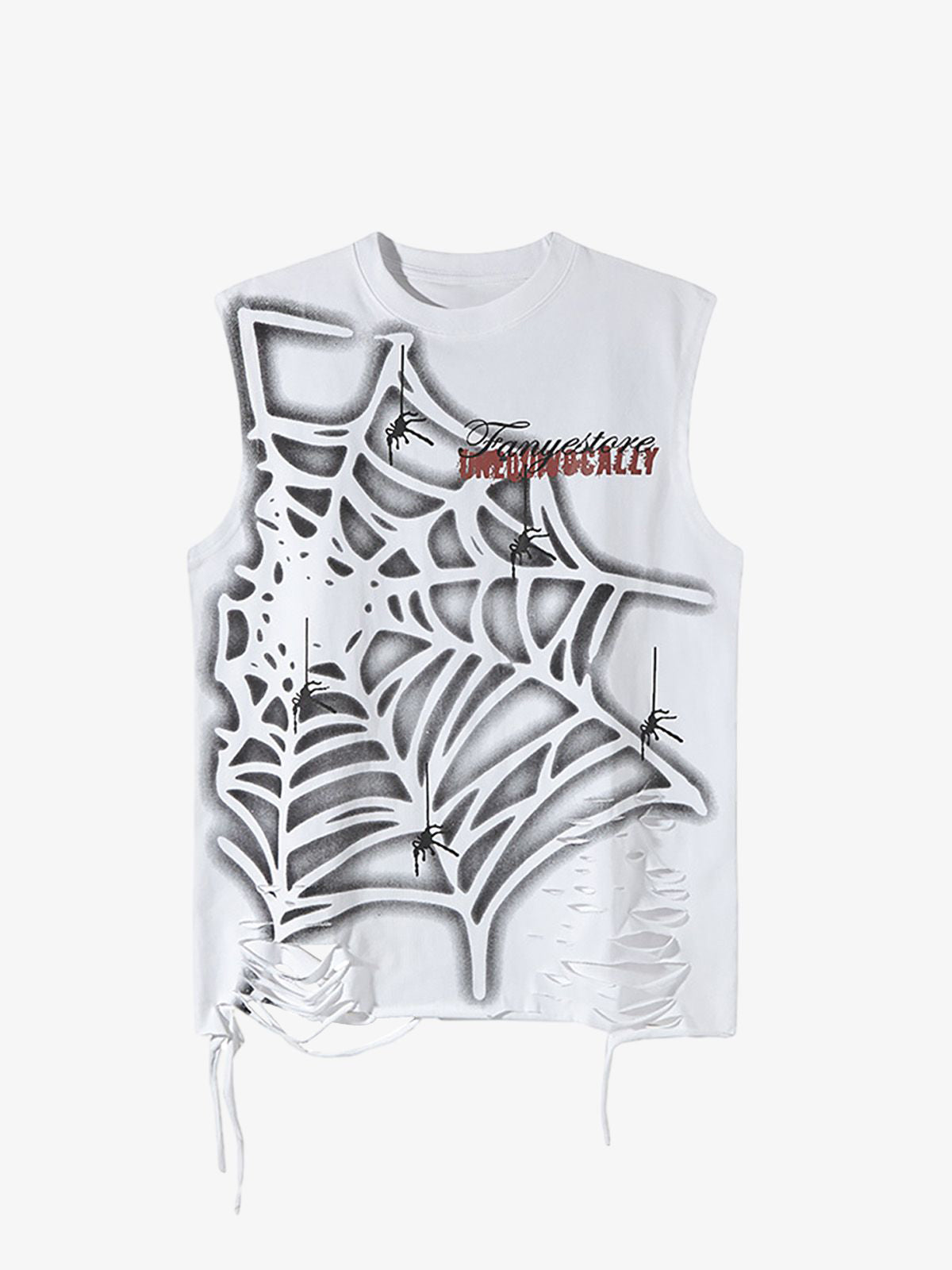 Raggedy Design Spider Web Graphic Vest - 2360 