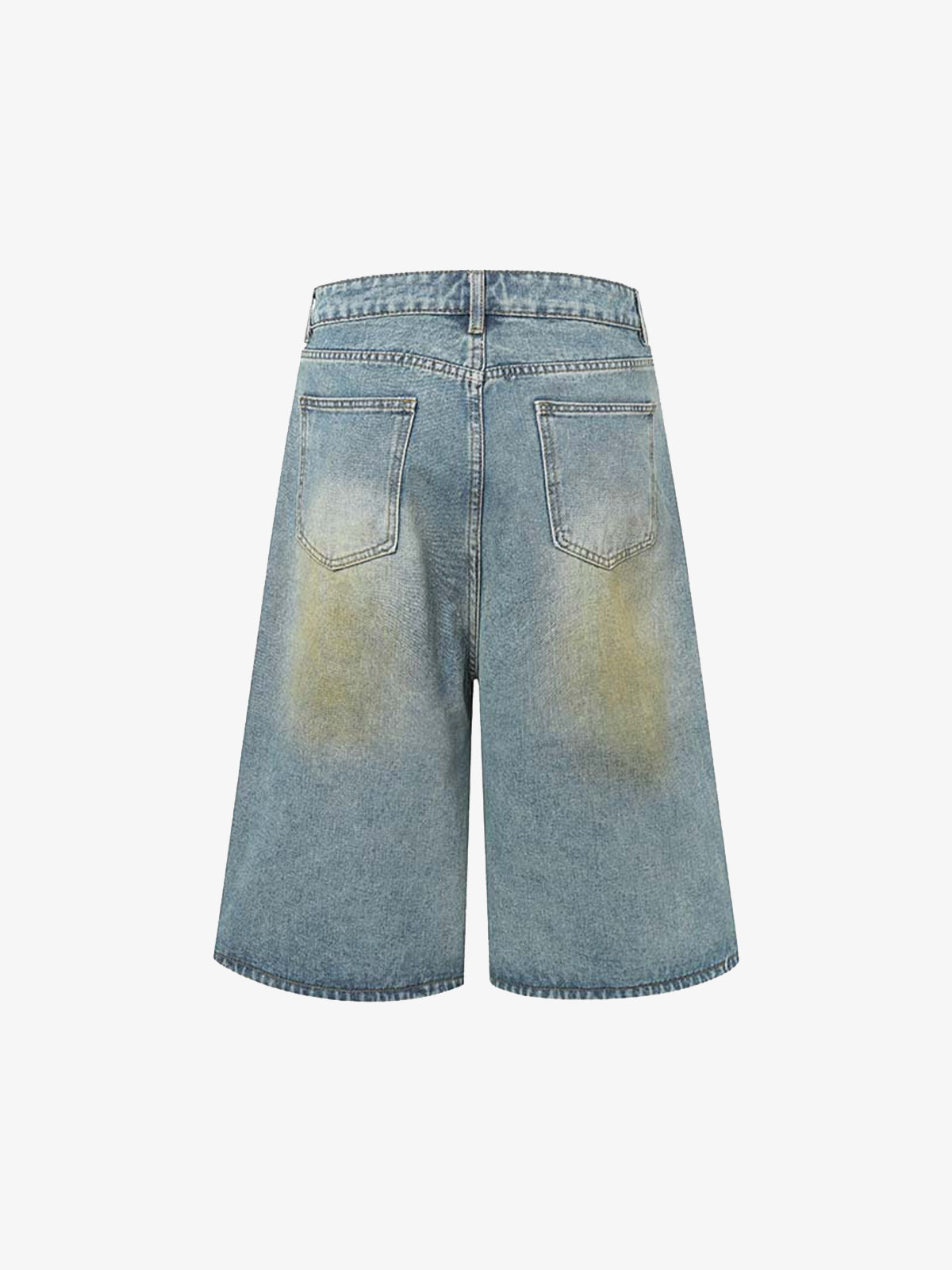 Washed Distressed Spray-Painted Ripped Jorts 