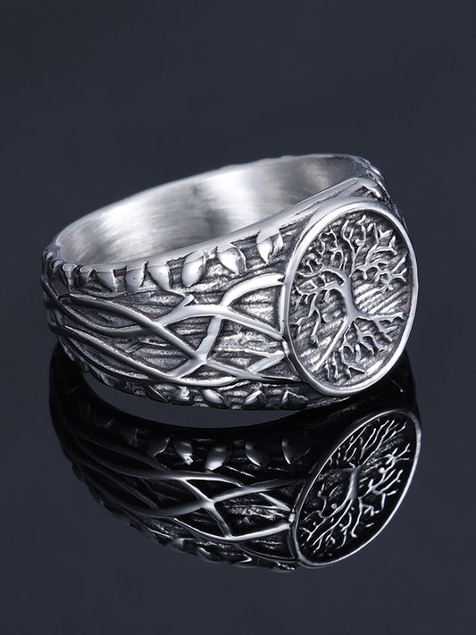 Tree Of Life Vine Stainless Steel Ring 