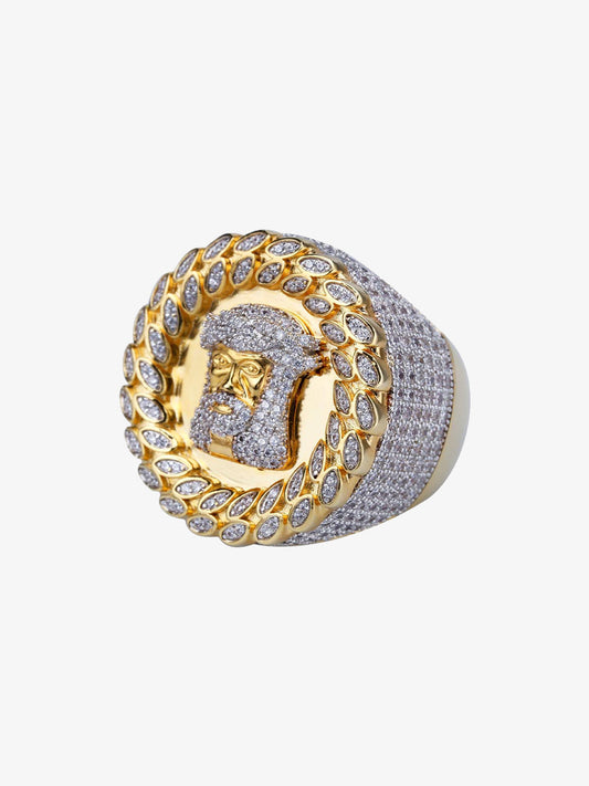 Jesus Zircon Copper Ring 