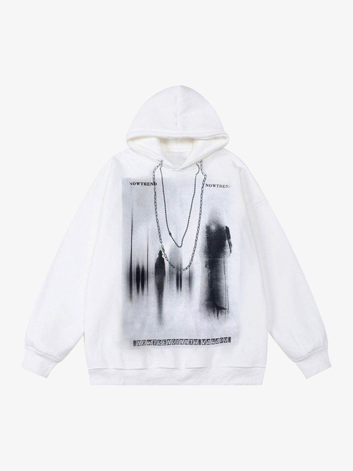 Thesupermade Blur Graphic Chain Hooded Sweatshirt 