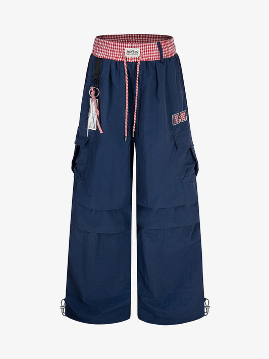 Double Waist Drawstring Baggy Cargo Pants 