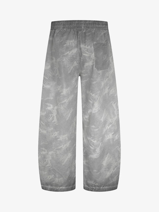 Retro Dirty-Dyed Paratrooper Barrel Pants 