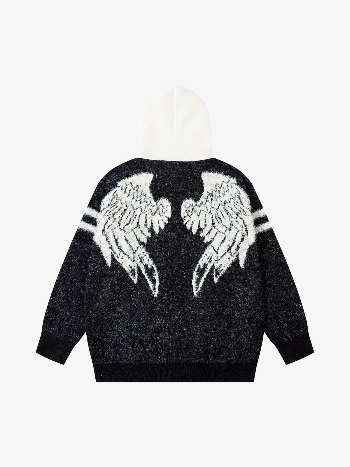Thesupermade Fuzzy Zipper Hooded Sweater 
