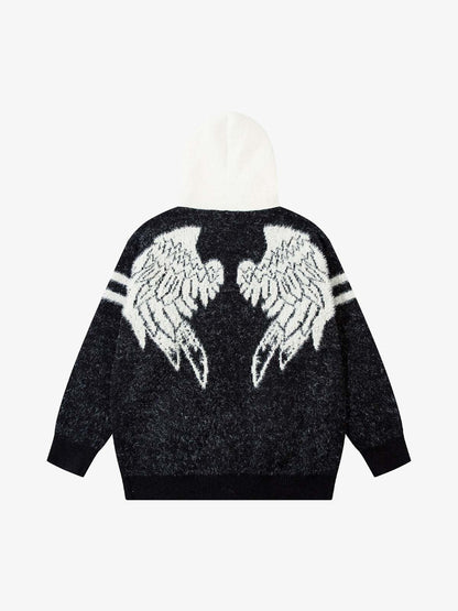 Thesupermade Fuzzy Zipper Hooded Sweater 