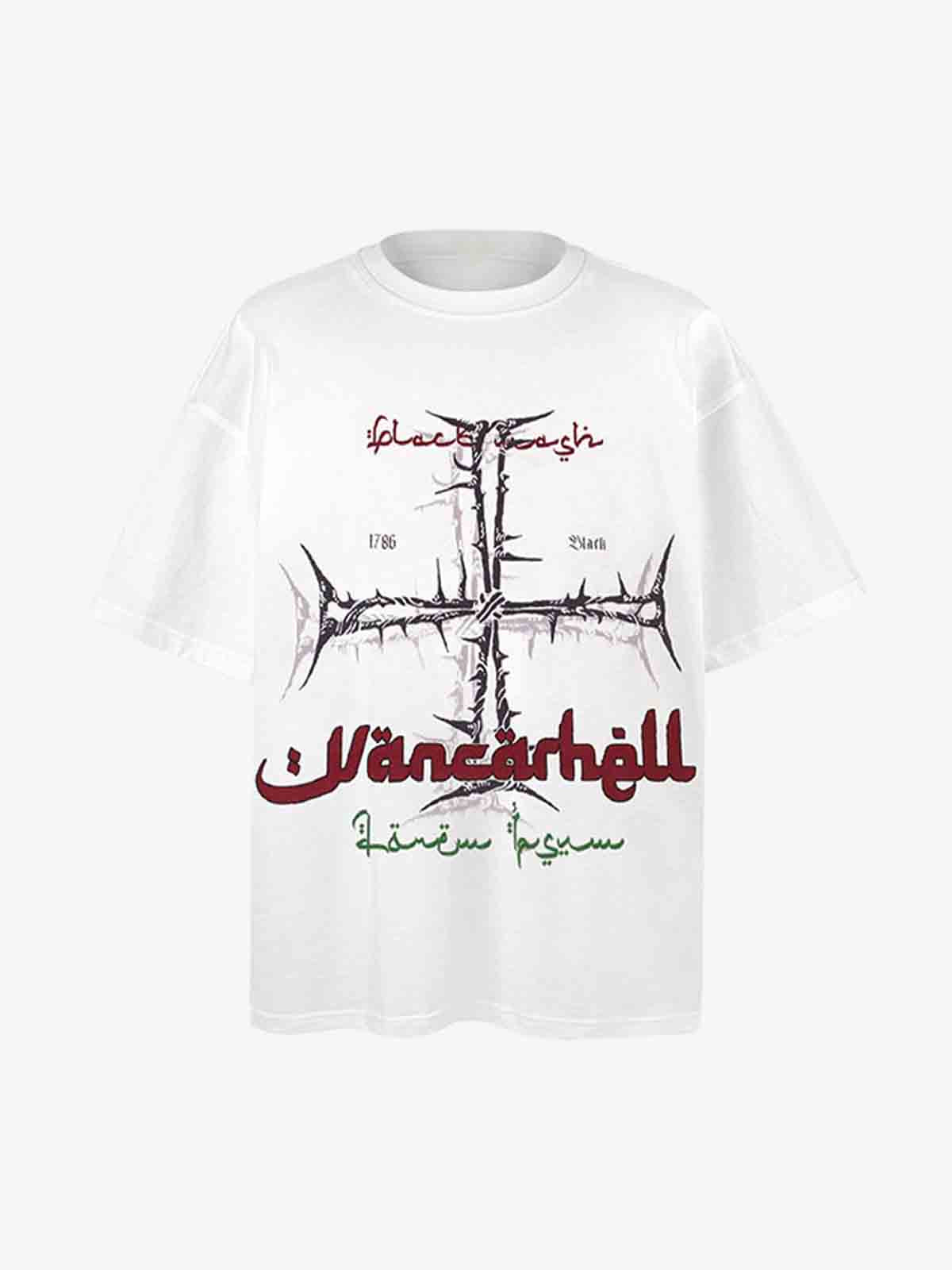 Street Cross Print T-Shirt 