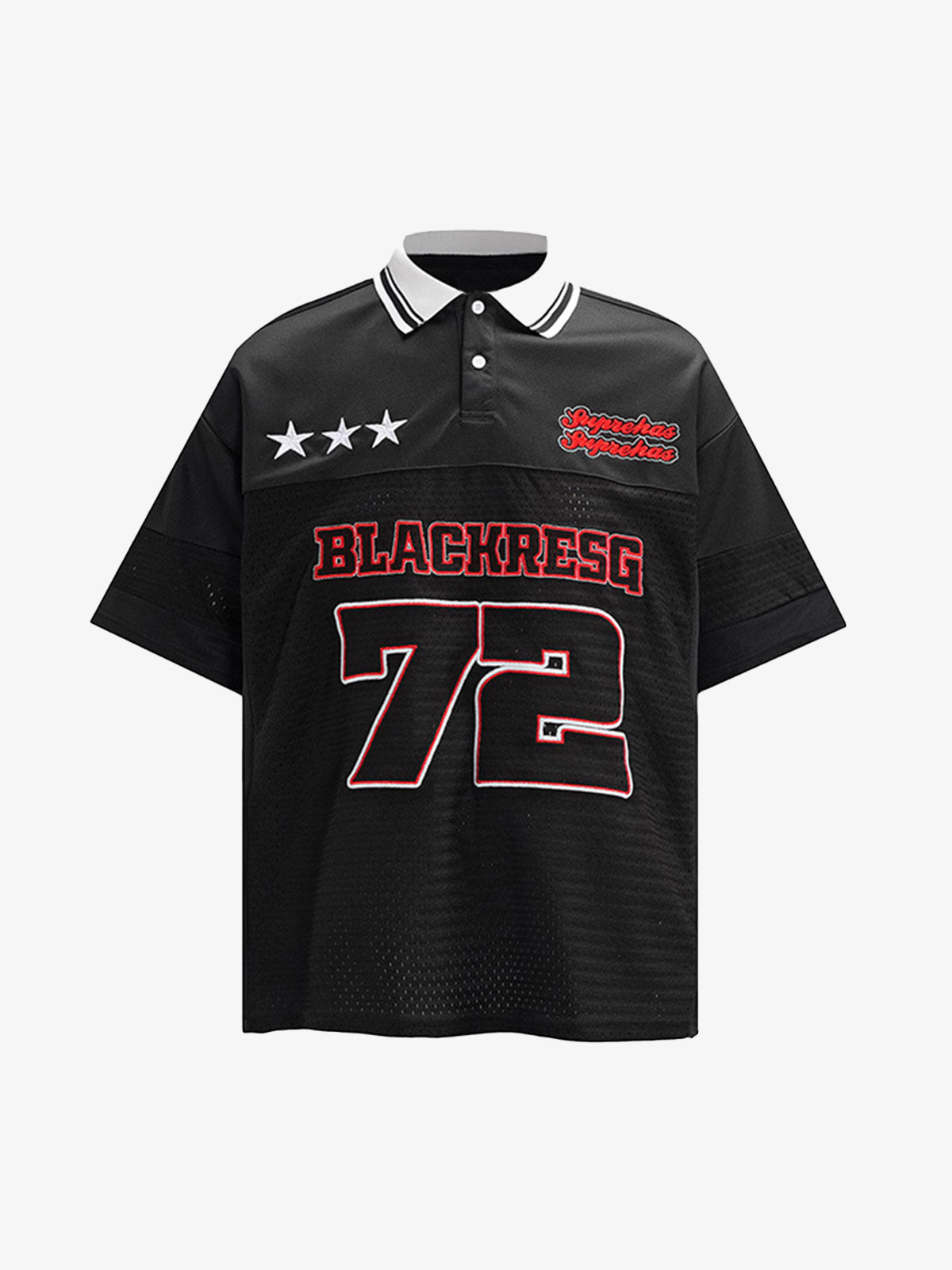 Retro Sports Jersey Polo Shirt 