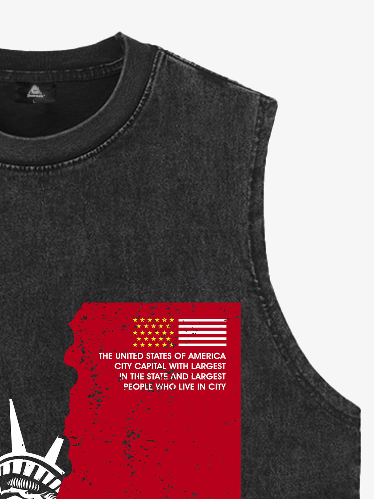 Orginal Statue of Liberty Splicing Graffiti Independence Day Vest 