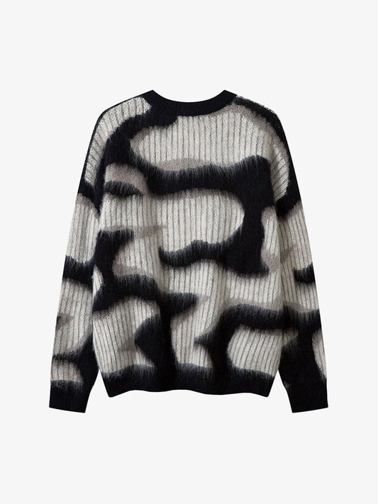Thesupermade Abstract Mohair Crew Neck Sweater 