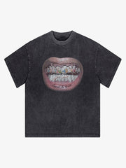 Full Diamond Tooth Pattern T-Shirt - 2258 