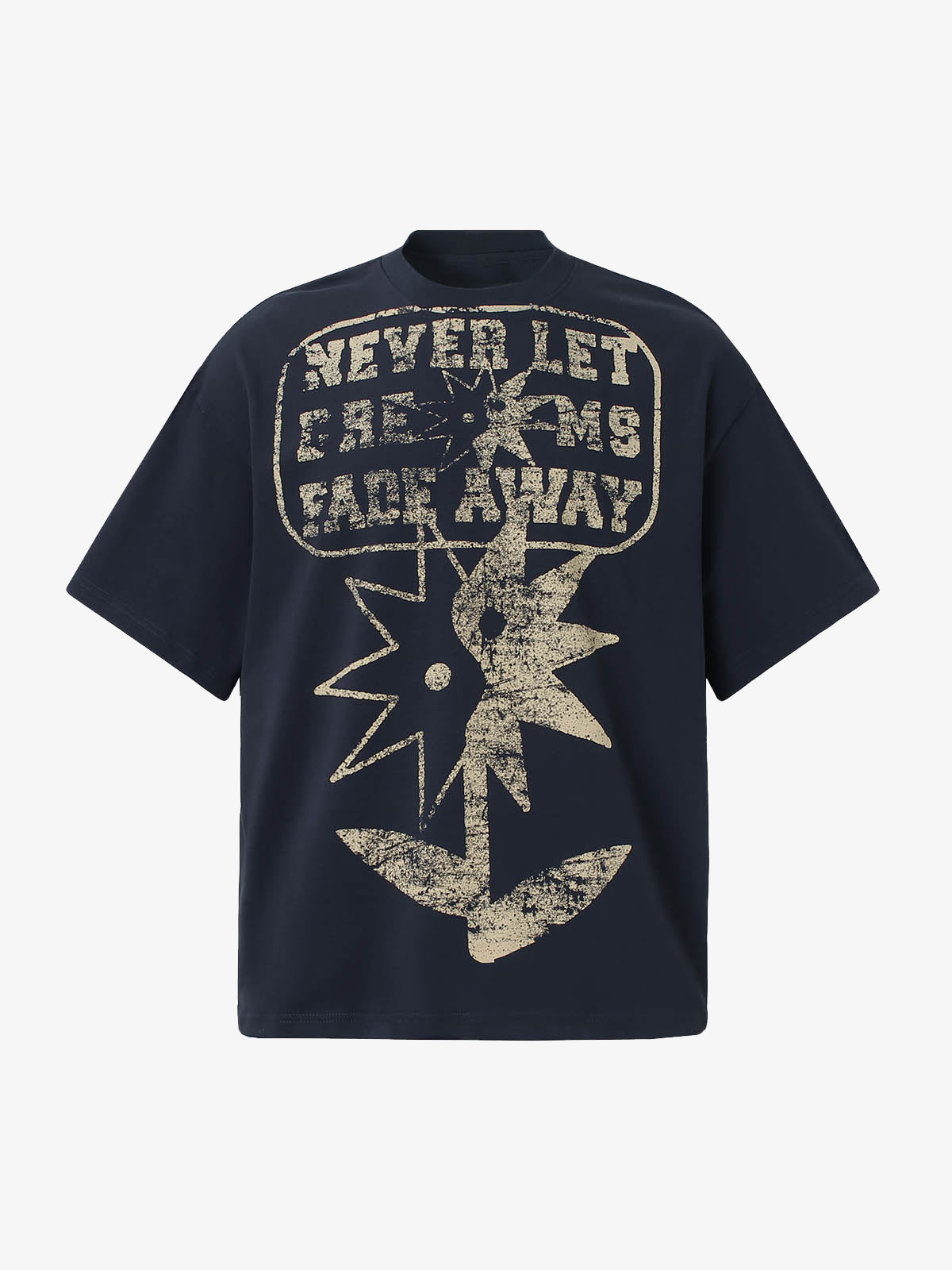 Distressed Fun Print Crew Neck T-shirt 