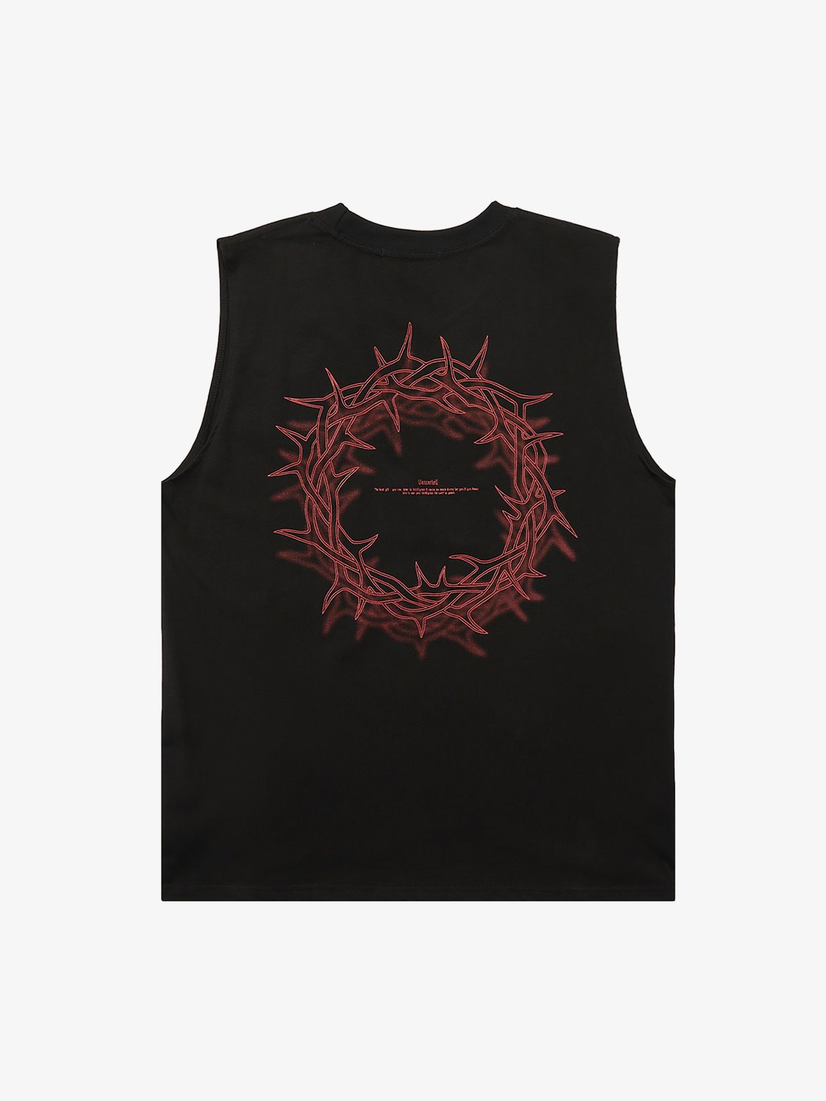Thesupermade Thorn Ring Retro Font Street Rap Sleeveless Vest 