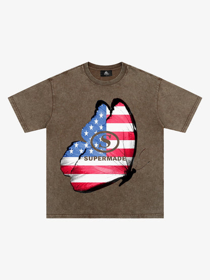Orginal Street Butterfly Flag Independence Day T-shirt 