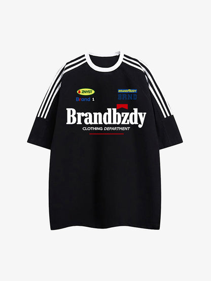 High Street Retro Badge Jersey T-shirt - 2084 