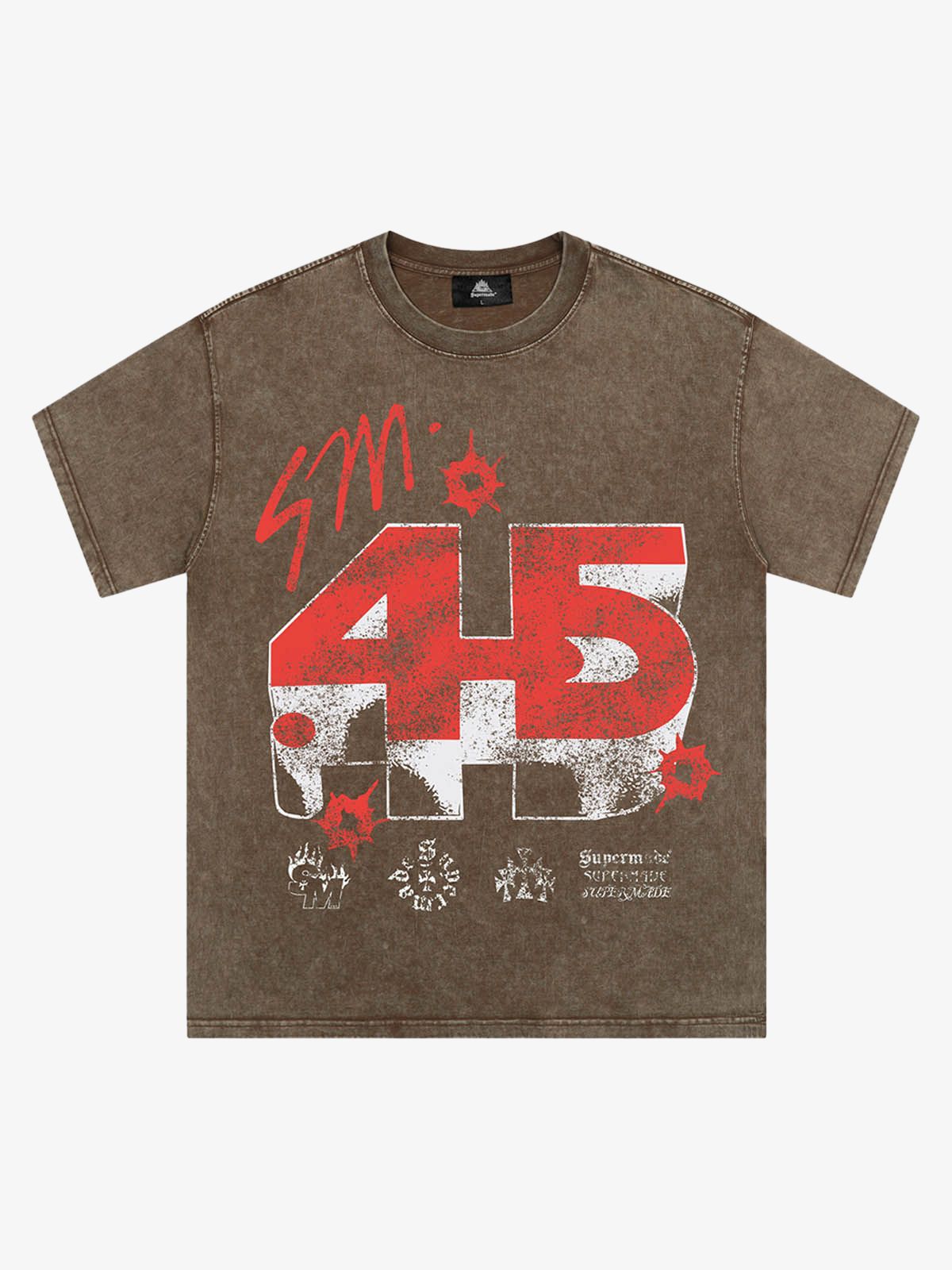 Thesupermade Gunshot Mottled Hip Hop T-shirt 