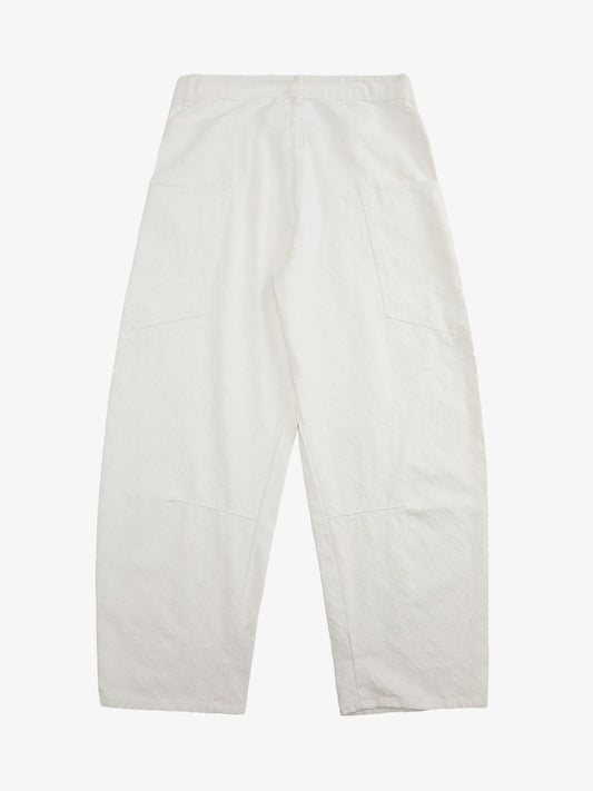 Textured Structured Barrel Jeans 