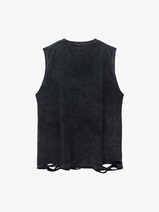 Thesupermade Hip-hop Loose Washed Undershirt -1606 