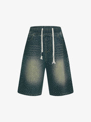 Heavy Diamond Drawstring Denim Jorts 