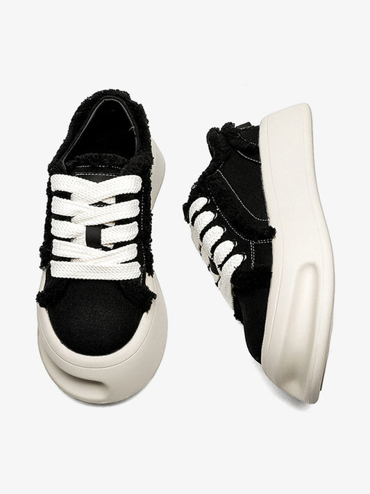 Fuzzy Trim Chunk Shoes - 2379 