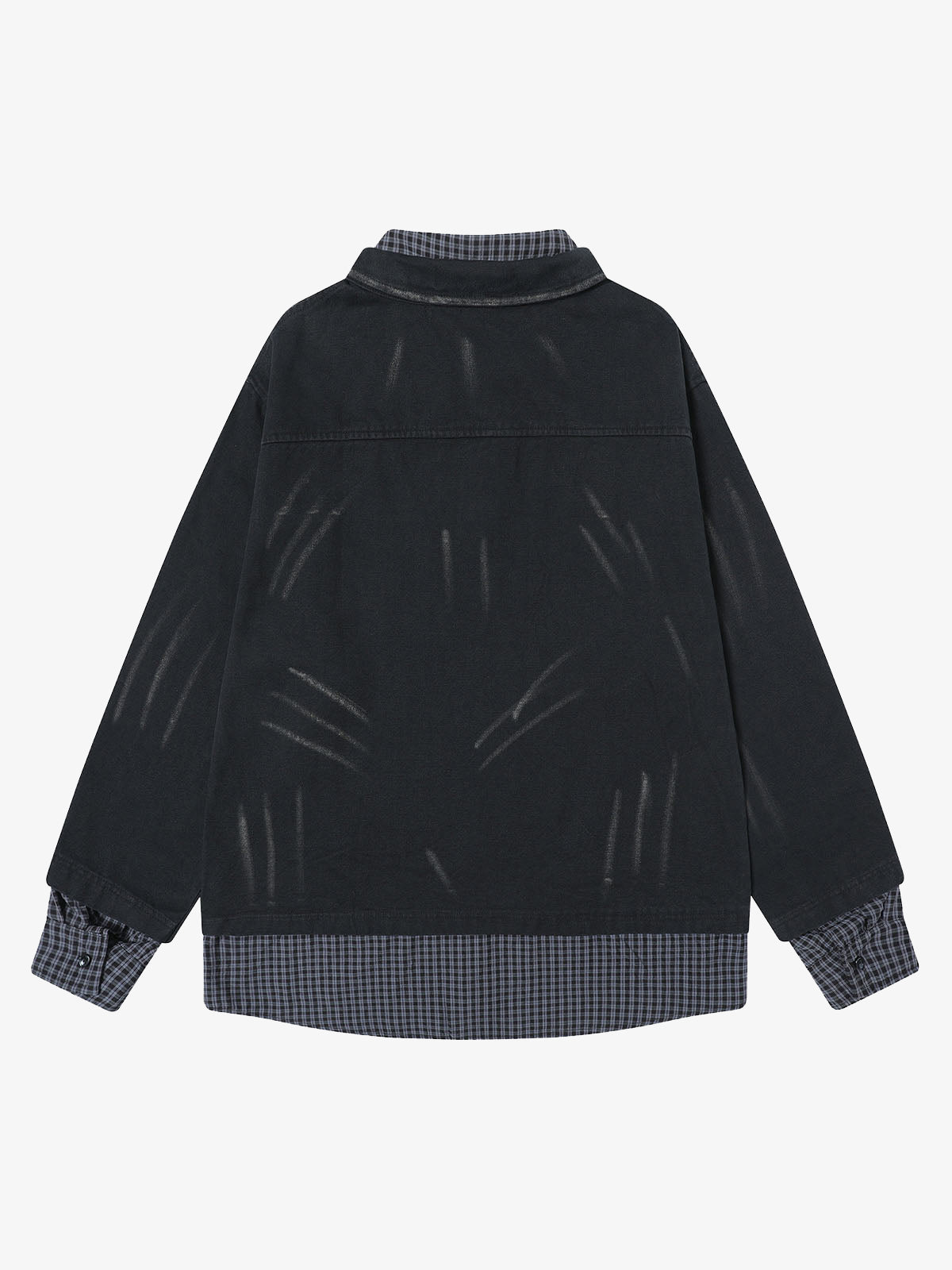Wasteland Style Retro Washed Faux Two-Piece Shirt 