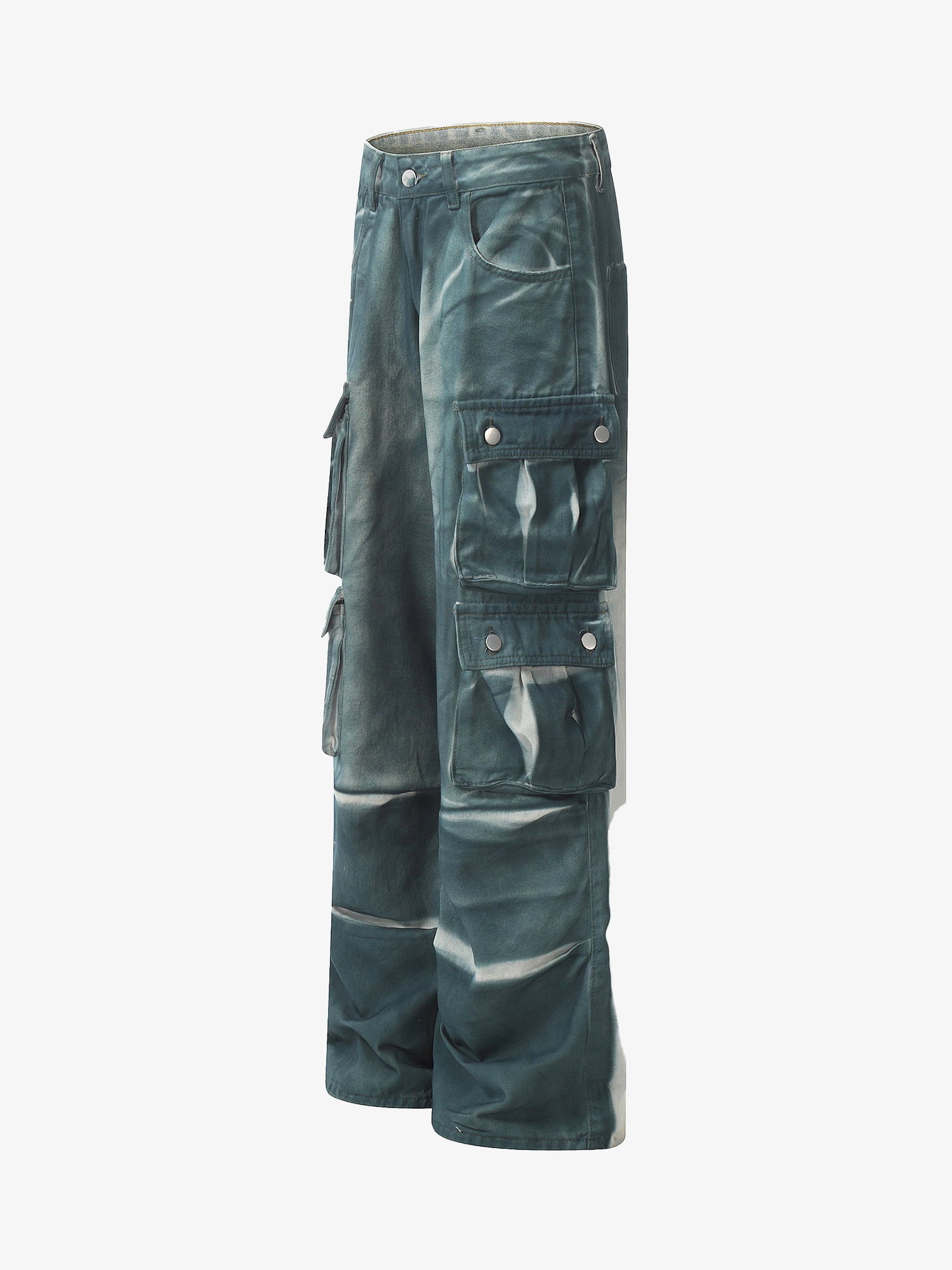 Thesupermade Gradient Dip Dye Wash Multi-Pocket Cargo Jeans - 2276 