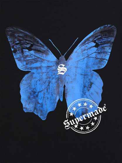 Thesupermade Street Hip-Hop Butterfly Stamp T-shirt - 2130 