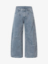 Washed Distressed Ripped Barrel Jeans 