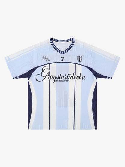 Stylish Striped Sports Jersey T-Shirt 