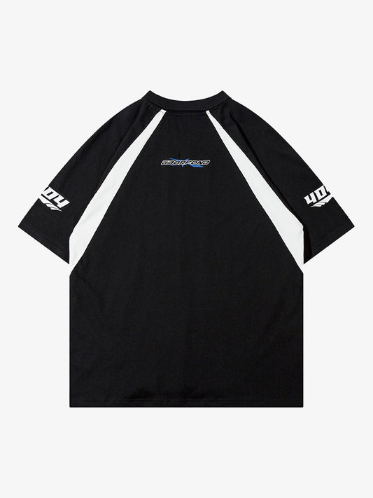 Thesupermade American Patchwork Vintage Lapel T-shirt 