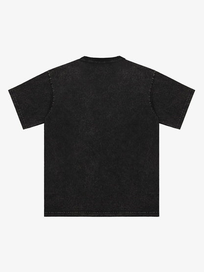 Thesupermade Washed Distressed Print T-shirt 
