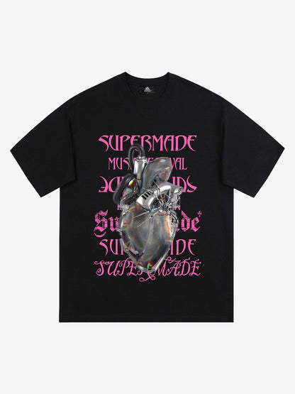 Cyberpunk Heart Graphic T-Shirt 