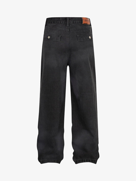 Thesupermade High Street Hip-hop Distressed Washed Work Jeans 