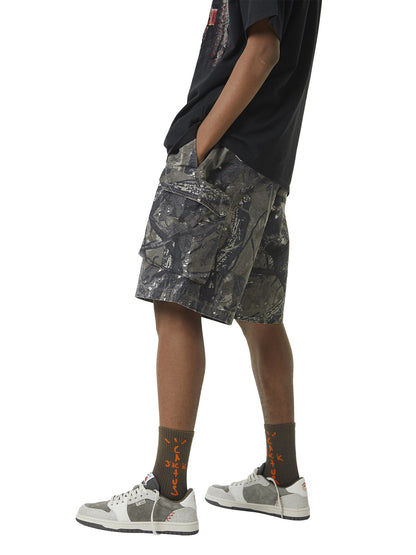 Thesupermade Fallen Leaf Camouflage Pocket Workwear Shorts - 2050 