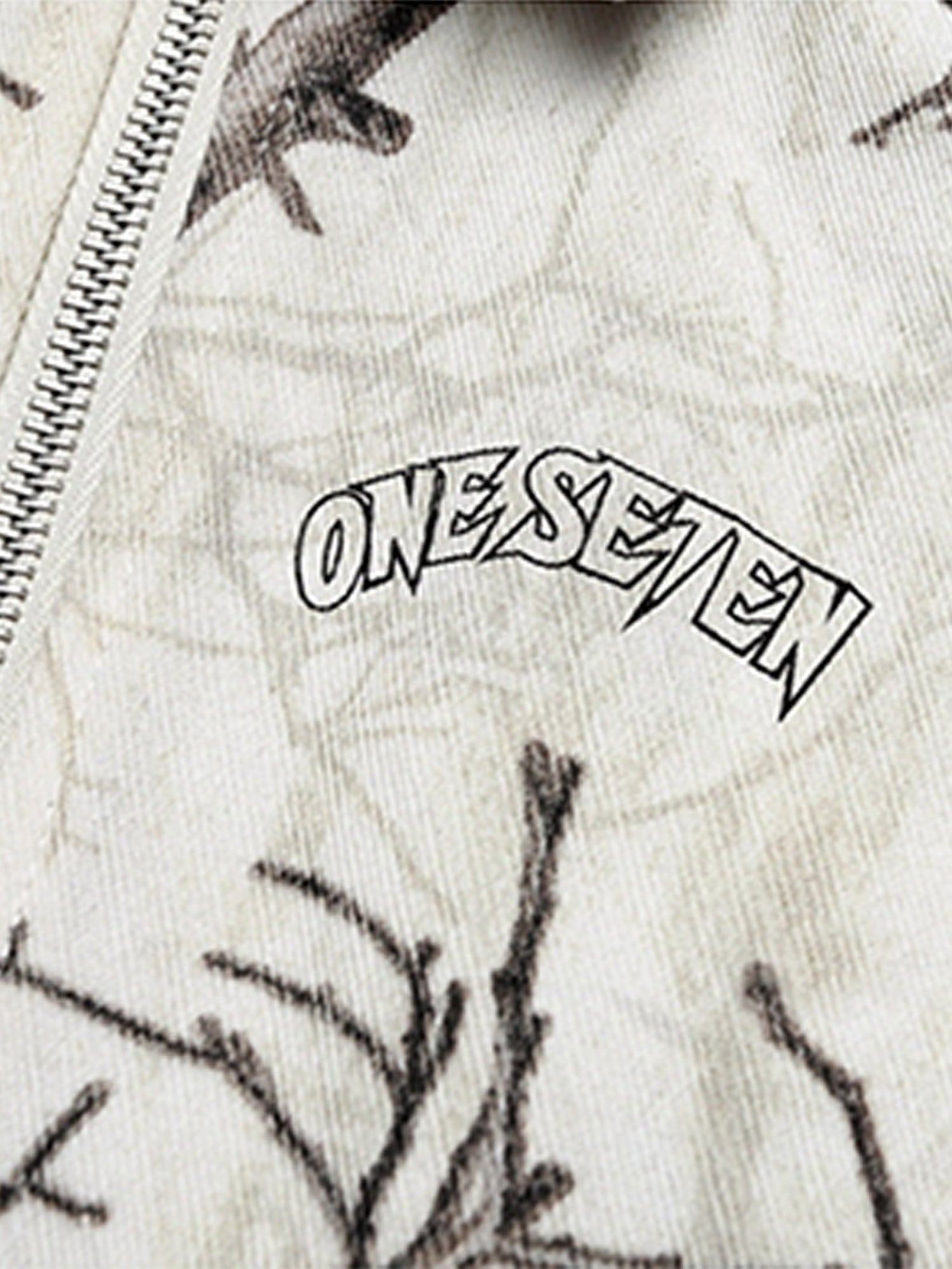 Thesupermade Retro Branches & Fallen Leaves Print Workwear Set 