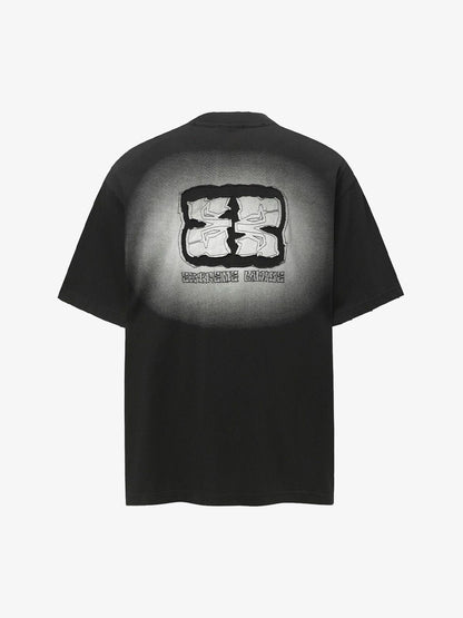 Washed  Patch Embroidery T-shirt 